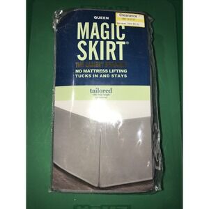 New MAGIC SKIRT - Tailored 15" Drop Length - Queen Size - Gray - Bed skirt, Home